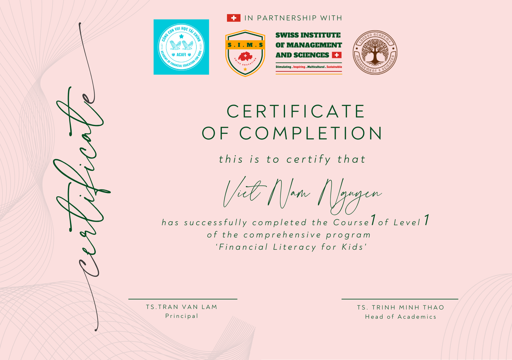 ƯƠM MẦM TƯ DUY TÀI CHÍNH (Khóa 1)