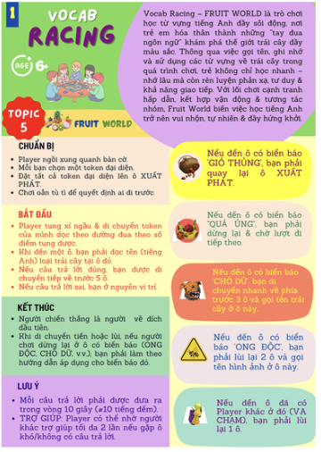 Cờ VOCAB RACING (FRUIT WORLD, 6+ tuổi)